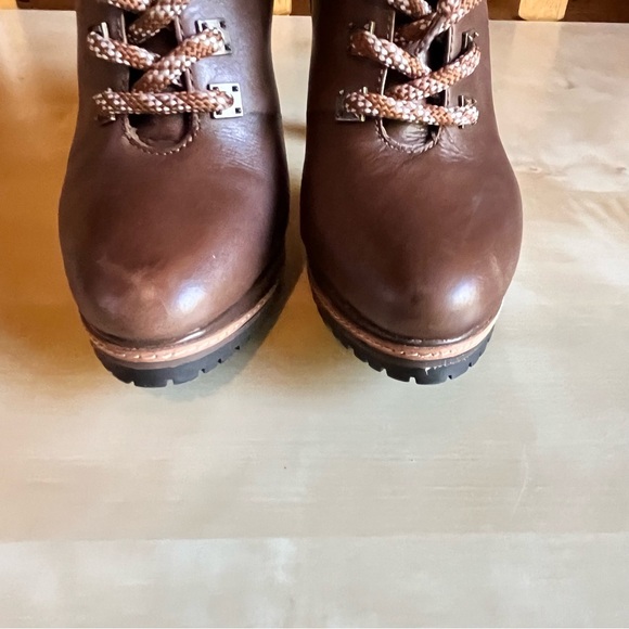 Gianni Bini Women's Lace Up Brown Leather Stiletto Heel Hiking Booties Size 7 - Picture 5 of 10